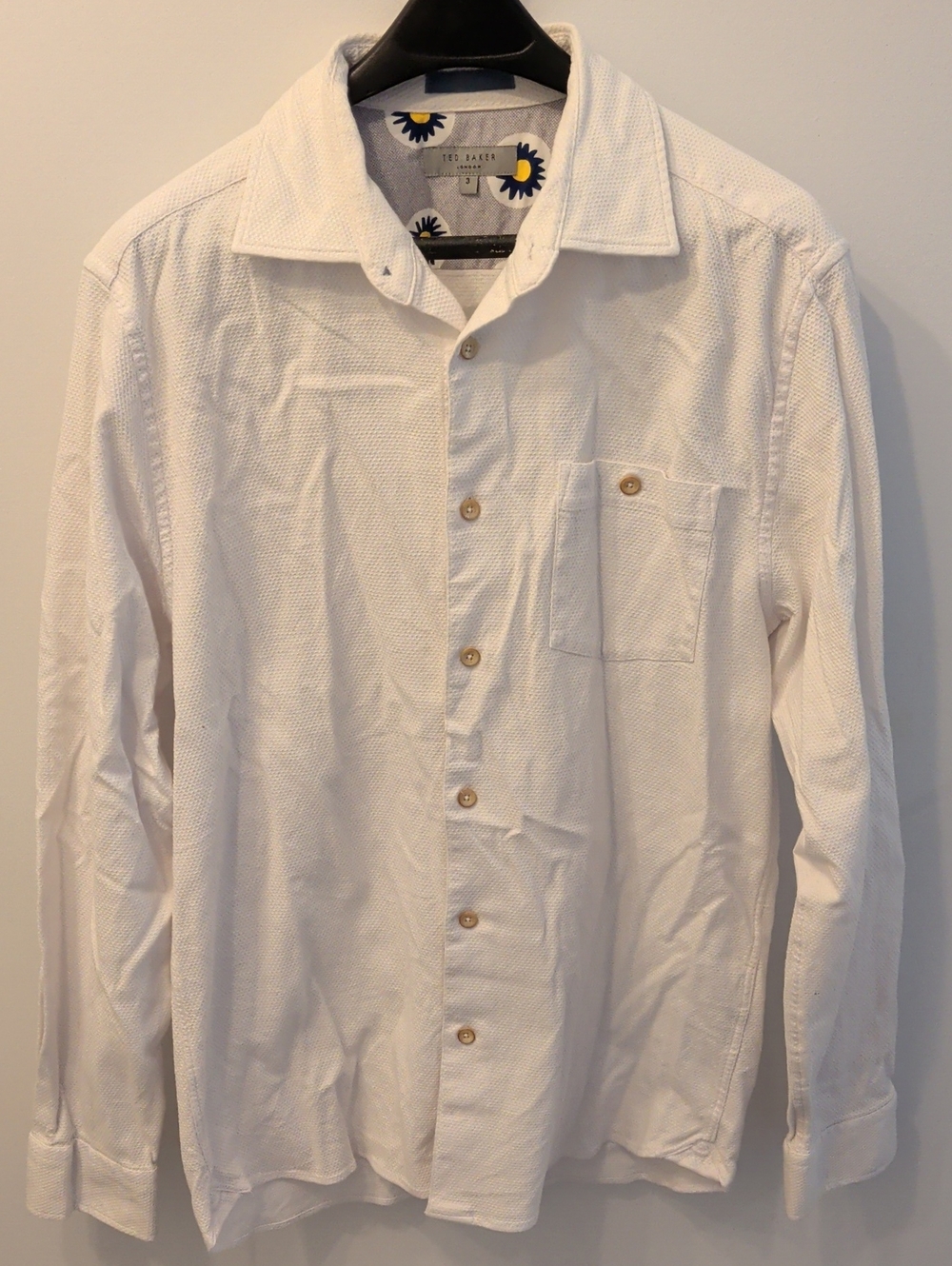 Ted Baker White Textured Button-Down Shirt